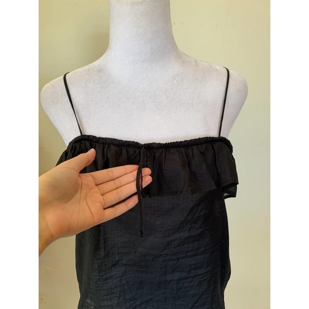 Anine Bing Ruffle Cotton Tank Black size XS - Picture 12 of 12
